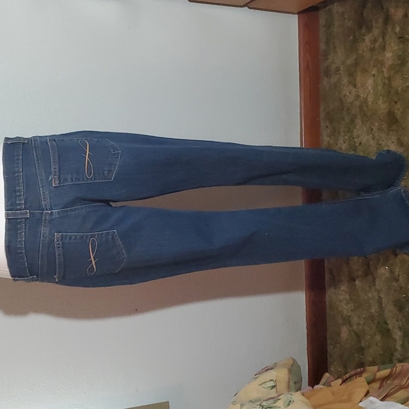 THE LIMITED Womens Long Indigo Blue 5-Pocket Mid-Rise Jeans-EUC-Sz 8L - Picture 6 of 17